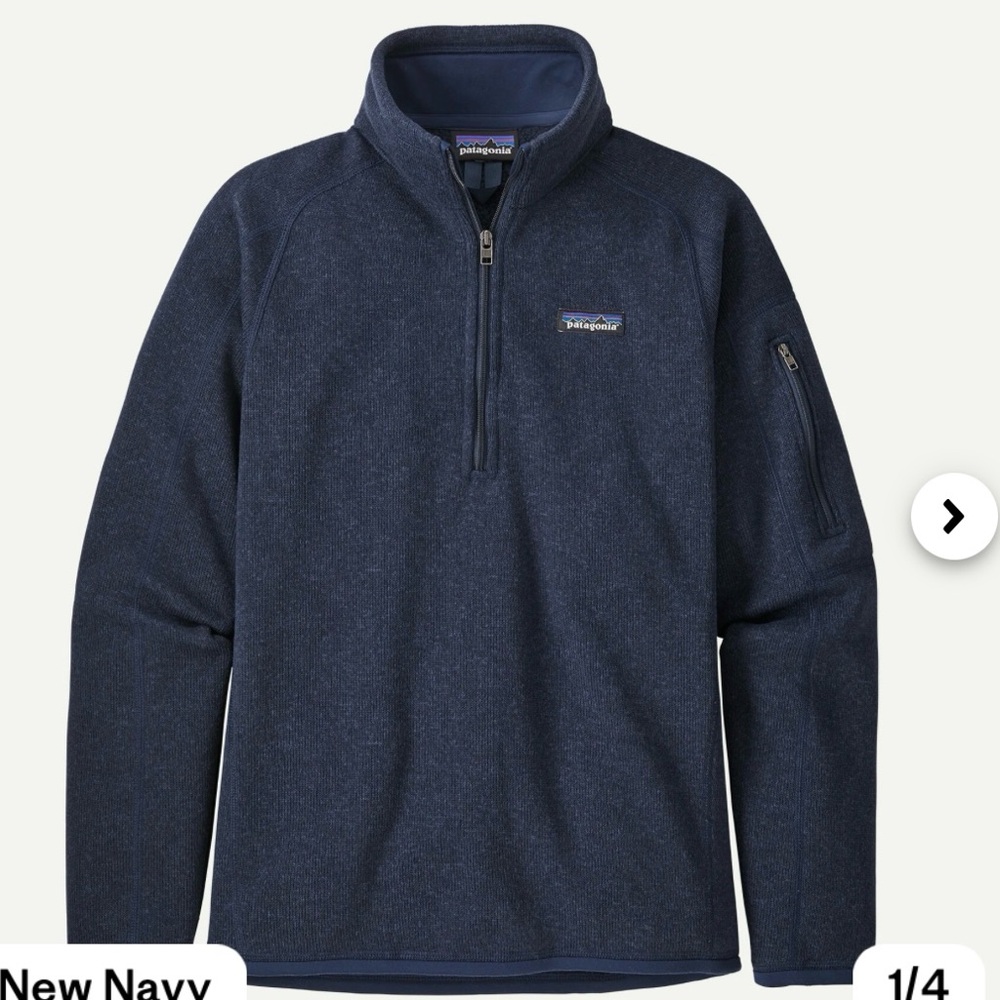 Patagonia Women's Quarter Zip Better Sweater Navy Size Large